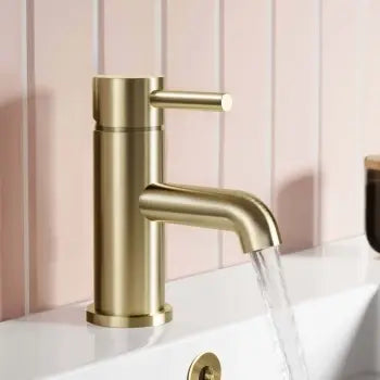 Modern Brushed Brass Mono Basin Mixer Tap