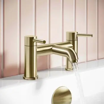 Modern Brushed Brass Bath Filler Tap
