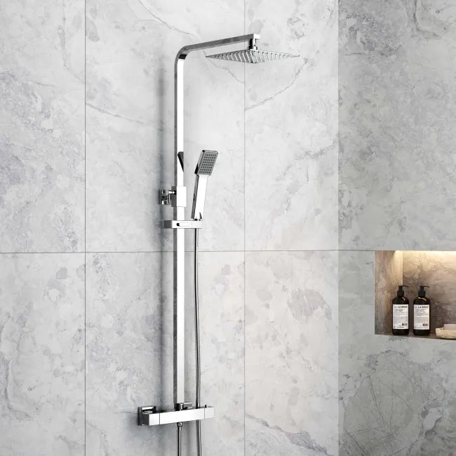 Galway Premium Square Thermostatic Shower Set in Chrome