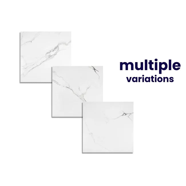 Place White Matt Marble Effect Porcelain Floor Tile – 600x600