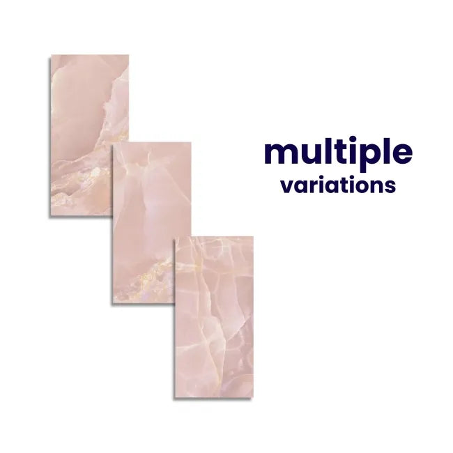 Onyx Marble Effect Polished Porcelain Tile – Rose Pink