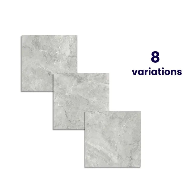 Immense Grey Polished Stone Effect Porcelain Floor Tile – 600x600