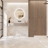 Mylos Ivory Stone Effect Matt Porcelain Wall & Floor Tile - 600x1200mm