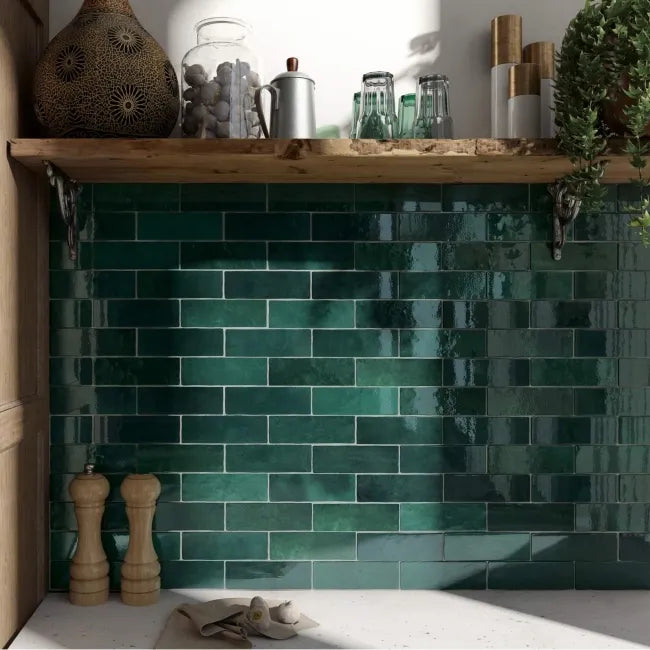 Artesano Green Subway Kitchen Tile