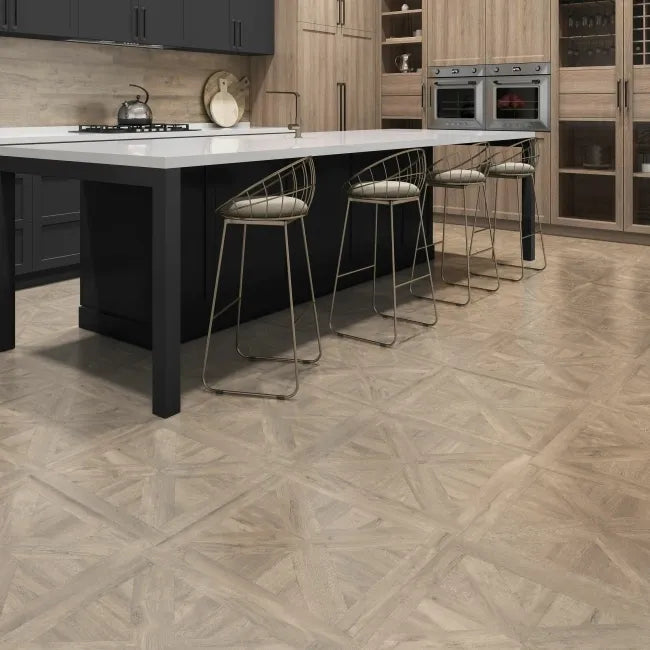 Aspen Taupe Woven Wood Effect Porcelain Floor Tile