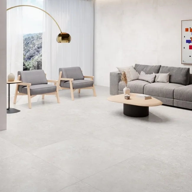Batela Beige Modern Stone Effect Porcelain Floor Tile