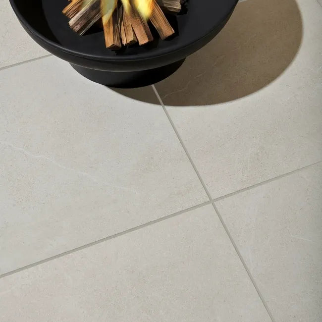 Bellevue Ivory Matt Stone Effect Porcelain Floor Tile