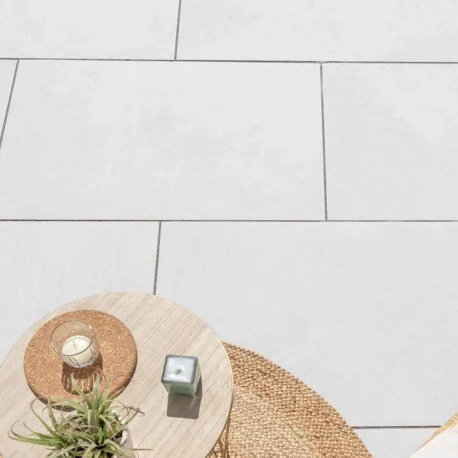 Bellevue White Matt Stone Effect Porcelain Floor Tile
