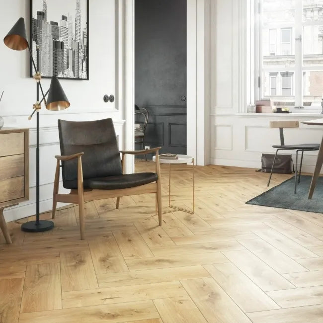 Sandwood Dark Oak Wood Effect Porcelain Floor Tile