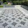 Bellevue Star Decor Ivory Matt Stone Effect Porcelain Outdoor Slab Tile